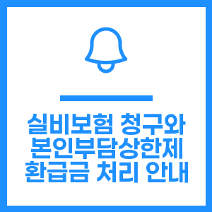 실비보험 청구와 본인부담상한제 환급금 처리 안내